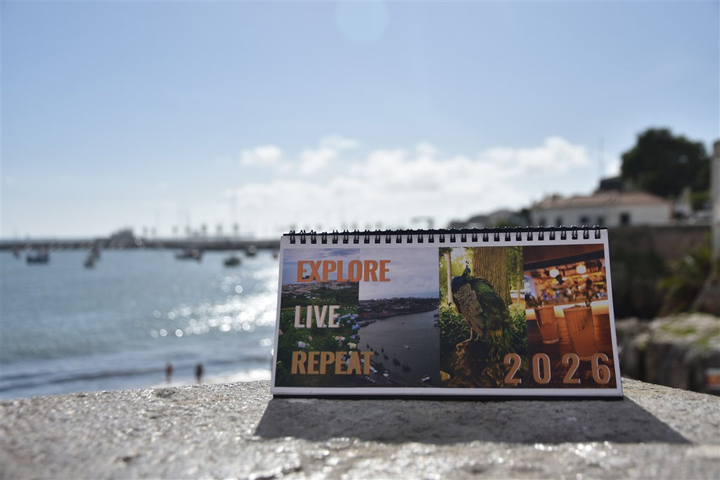 Travel Inspiration Desk Calendar  (2026 grid)