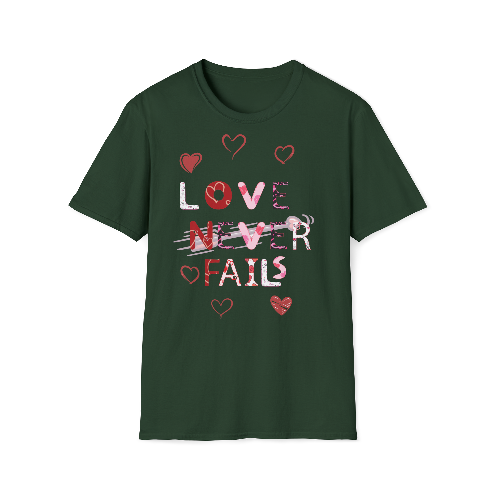 LoVe Never Fails T-Shirt | Valentine's Day vibe