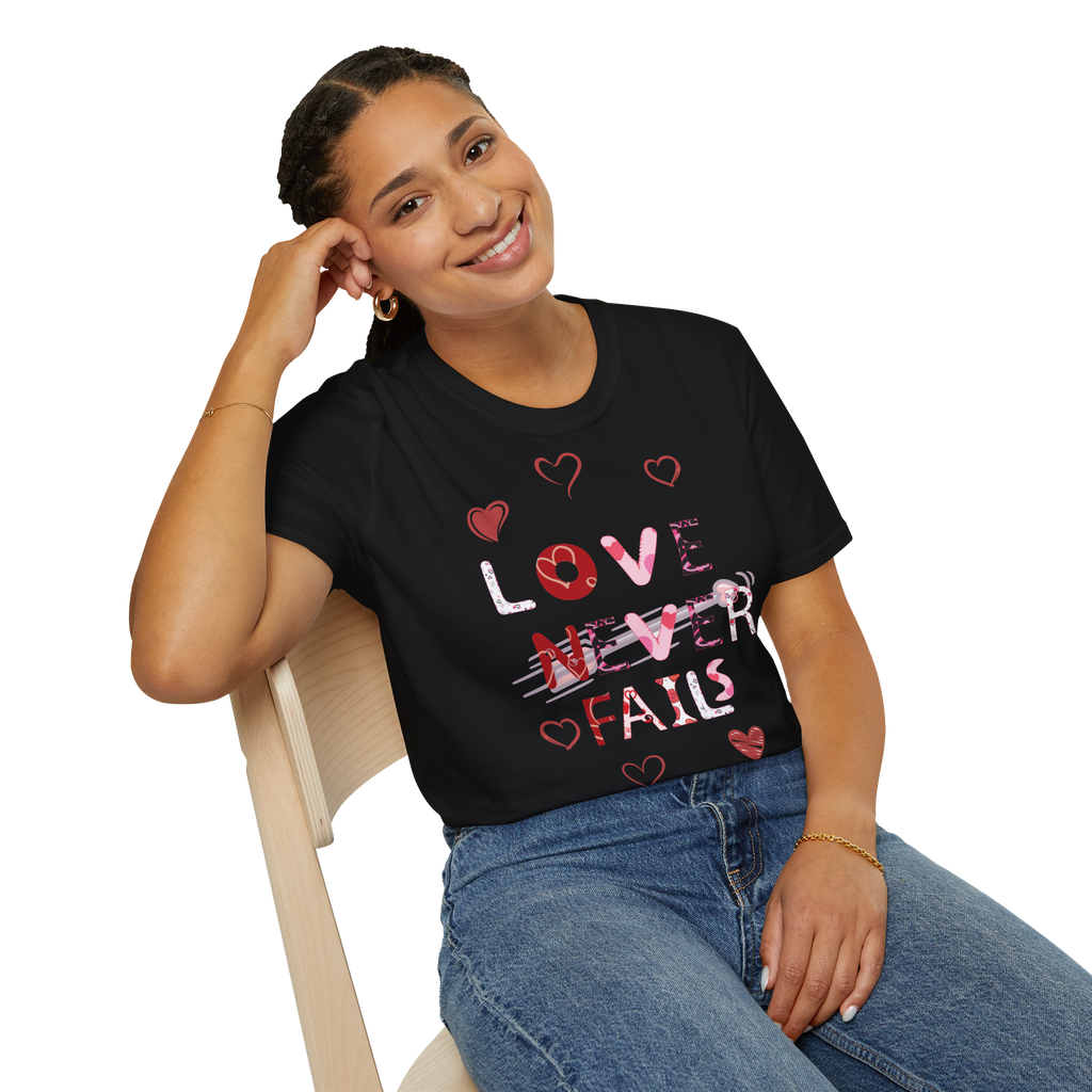 LoVe Never Fails T-Shirt | Valentine's Day vibe