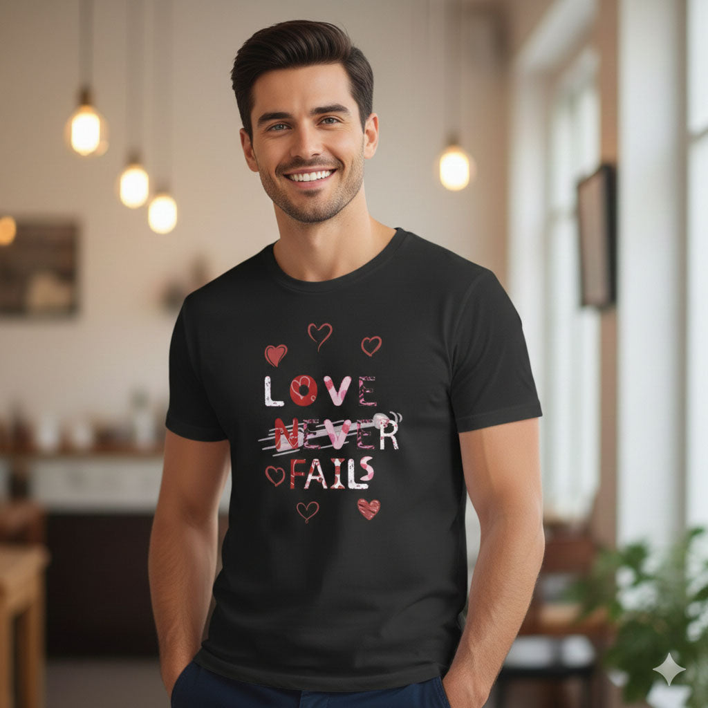 LoVe Never Fails T-Shirt | Valentine's Day vibe