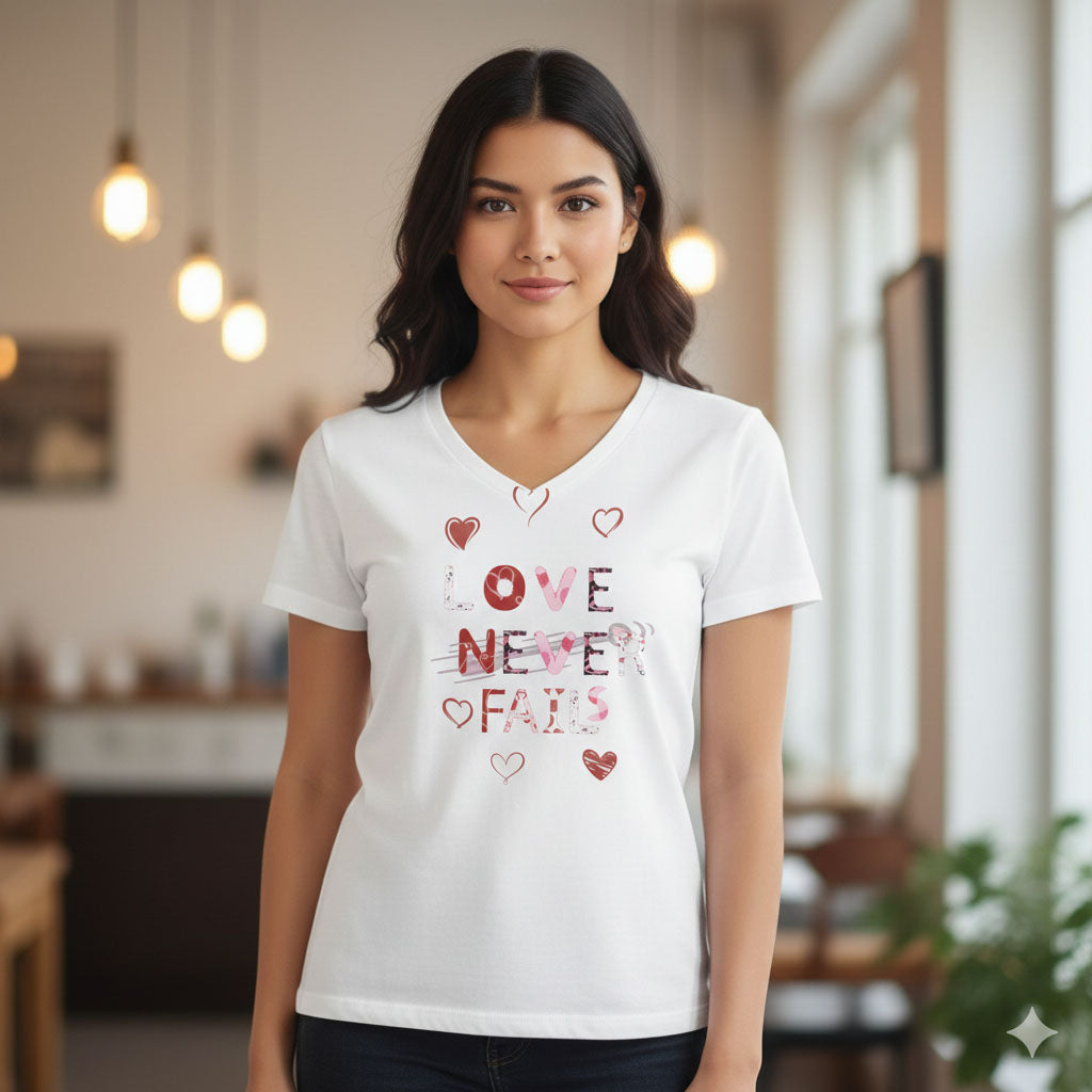 LoVe Never Fails T-Shirt | Valentine's Day vibe
